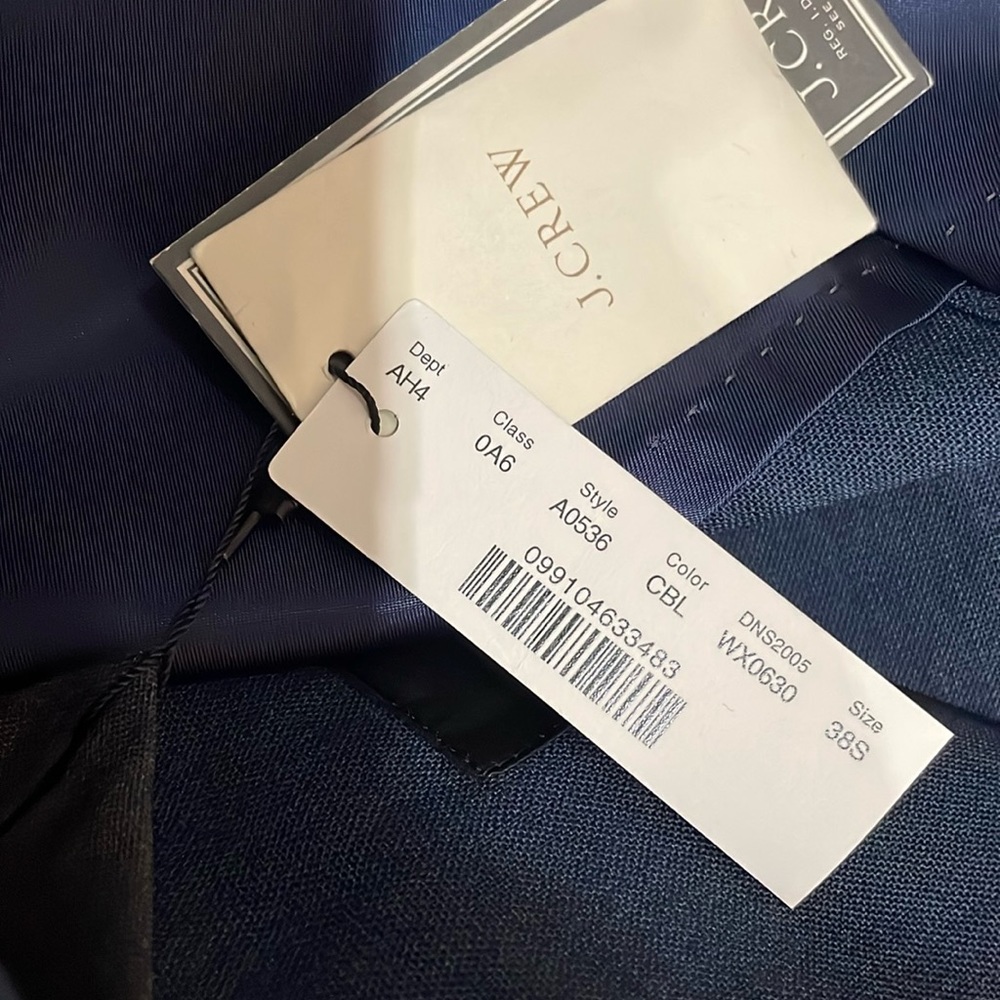 J.CREW LUDLOW TRAVELER SUIT JACKET IN ITALIAN WOOL SIZE 38S CADET BLUE A0536